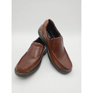 Ecco Mens Iron Slip‎ On Loafer Size US 11 EU 45 Brown Chestnut